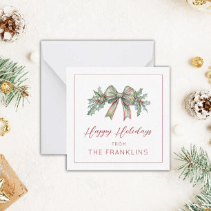 Personalized Holiday Greenery  Gift Enclosure Card