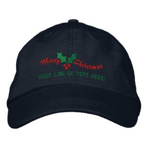 Personalized Holiday Greetings Embroidered Hat