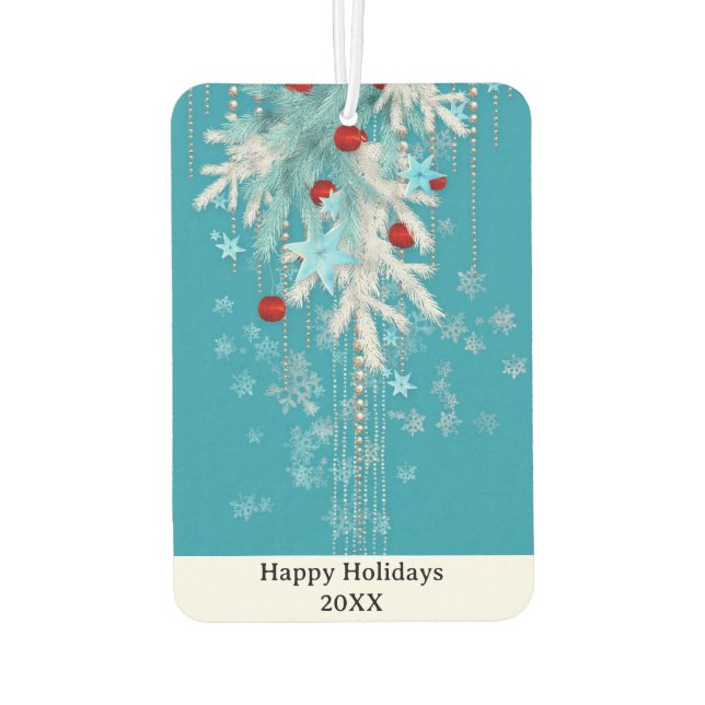 Personalized Holiday Ornaments w/ Snow Air Freshener (Back)