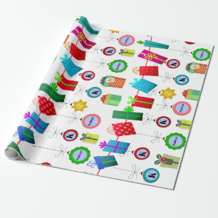 Personalized Holiday Ornaments Wrapping Paper