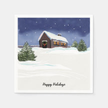 Personalized Holiday Party Cocktail Napkins