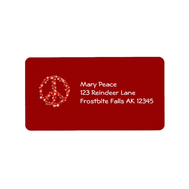 Personalized Holiday Peace Address Labels (Front)