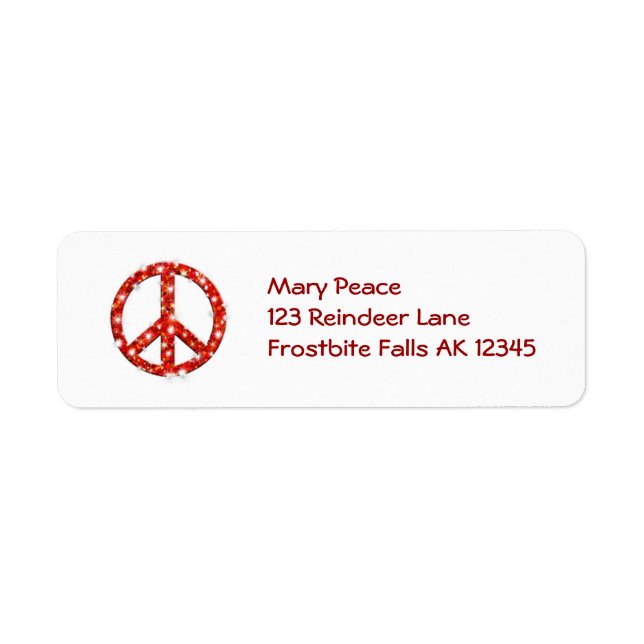 Personalized Holiday Peace Address Labels (Front)