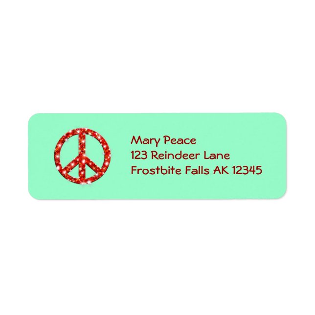 Personalized Holiday Peace Address Labels (Front)