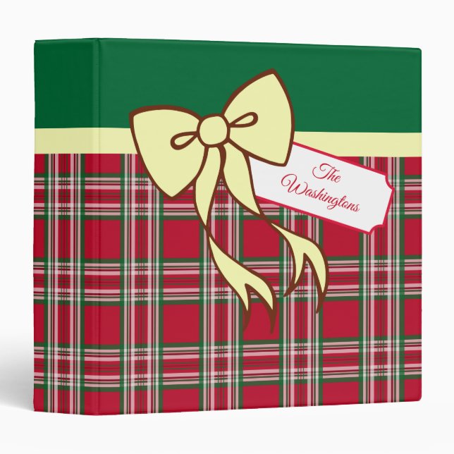 Personalized Holiday Plaid Binder (Front/Spine)