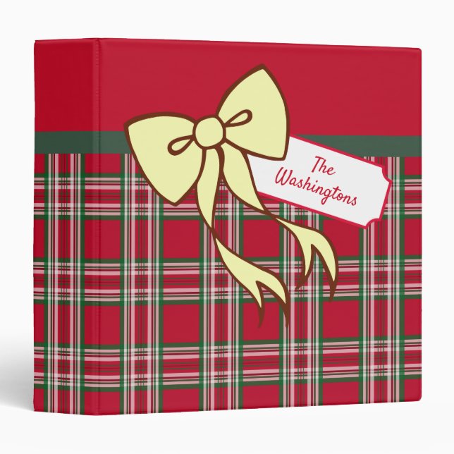 Personalized Holiday Plaid Binder (Front/Spine)