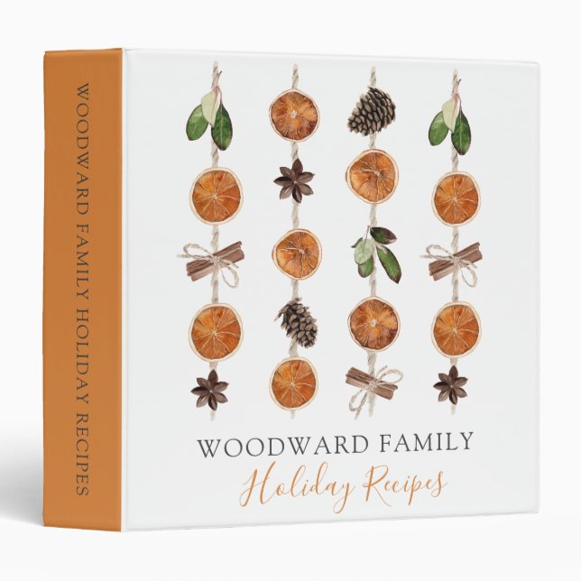 Personalized Holiday Recipes Citrus And Spice Binder (Front/Spine)