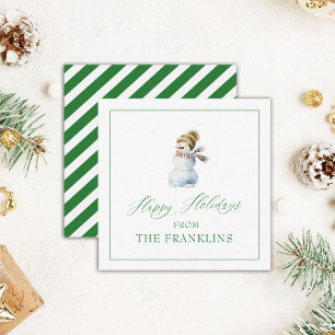 Personalized Holiday Snowman Gift Enclosure Card