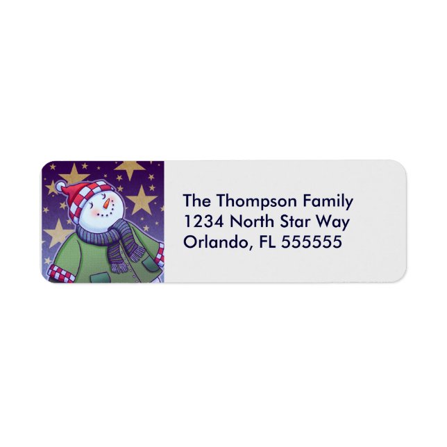 Personalized Holiday Snowman Return Address Labels (Front)