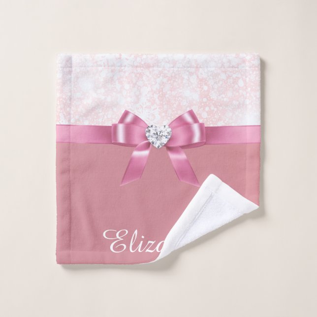 Personalized Holiday Sparkle Snowflake Washcloth Wash Cloth (Wash Cloth)