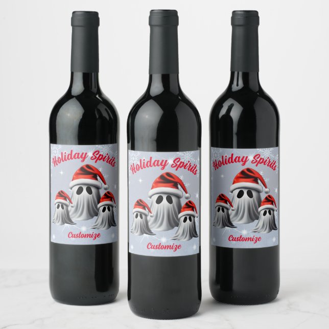 Personalized Holiday Spirits Wine Label (Bottles)