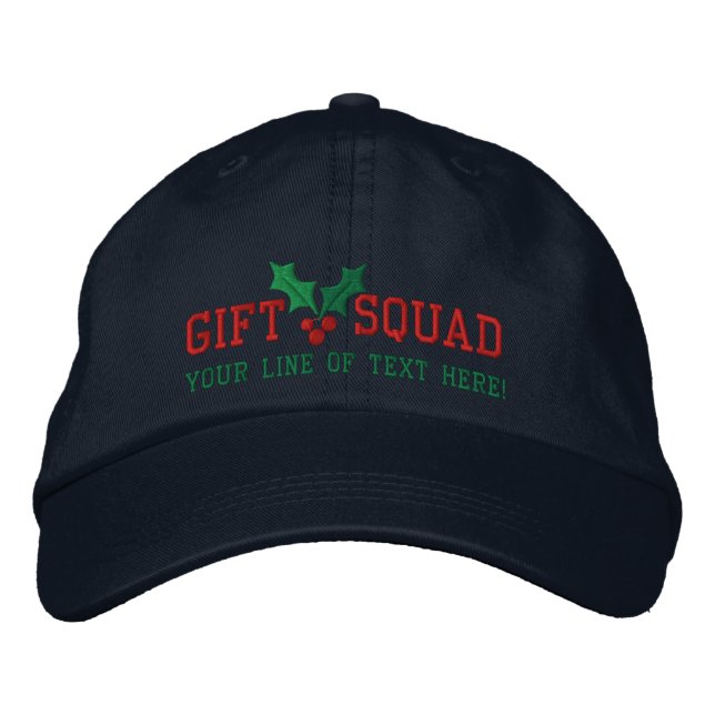 Personalized Holidays Gift Squad Embroidered Hat (Front)