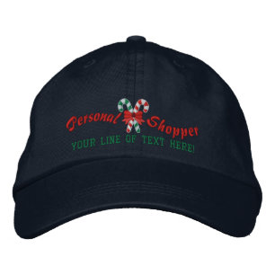 Personalized Holidays Personal Shopper Canes Embroidered Hat
