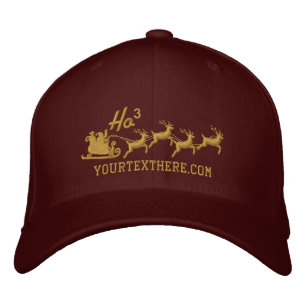 Personalized Holidays Santa Sleigh Ride Scene Embroidered Hat