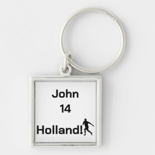 Personalized Holland Flag Football Charm Keychain
