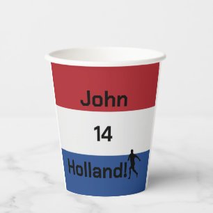 Personalized Holland Flag Football Party Paper Cups