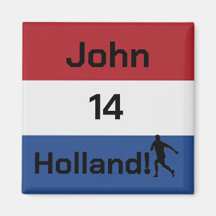 Personalized Holland Flag Football Spirit Magnet