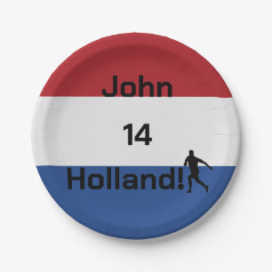 Personalized Holland Flag Soccer Party Paper Plate