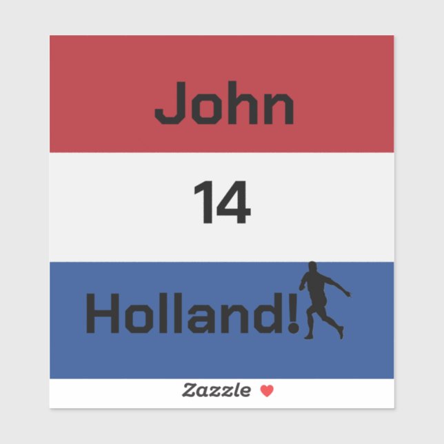 Personalized Holland Flag Soccer Pride (Sheet)