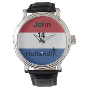 Personalized Holland Flag Soccer Pride Watch