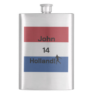 Personalized Holland Flag Soccer Spirit Hip Flask