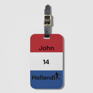 Personalized Holland Flag Soccer Travel Luggage Tag