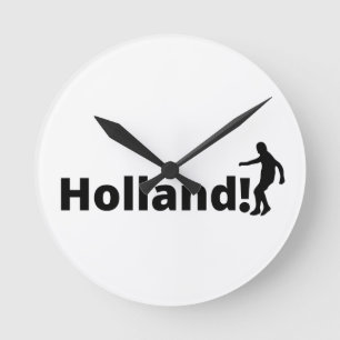 Personalized Holland Soccer Athletic Style Round Clock