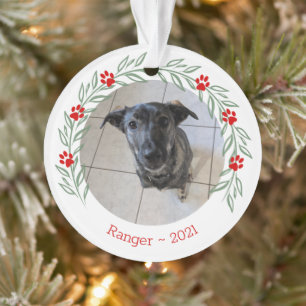 Personalized Holly Elegant Pet Photo Ornament