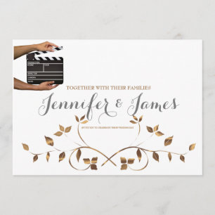 Personalized Hollywood Clapper Wedding Invitation