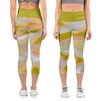 Personalized Holographic Camouflage Capri Leggings