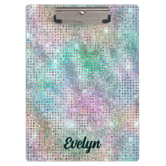 Personalized Holographic Glitter Clipboard