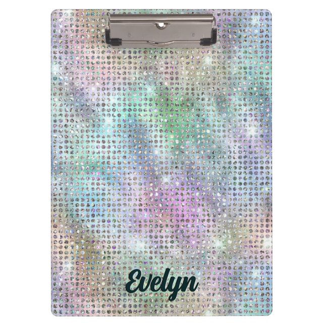 Personalized Holographic Glitter Clipboard (Front)