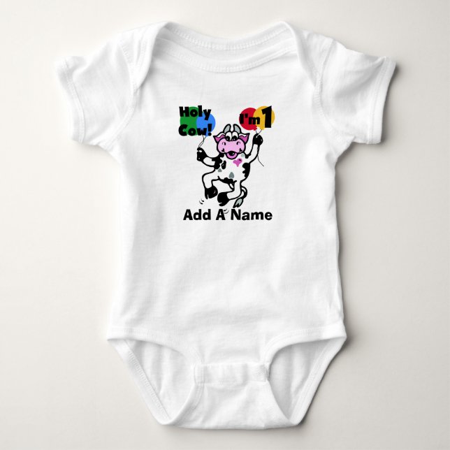 Personalized Holy Cow 1st Birthday Tshirt (Front)