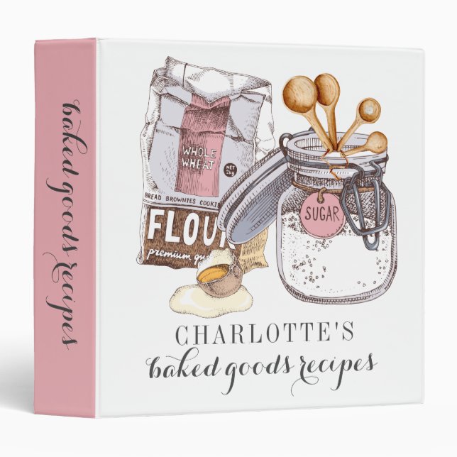 Personalized Home Baker Recipes Binder (Front/Spine)