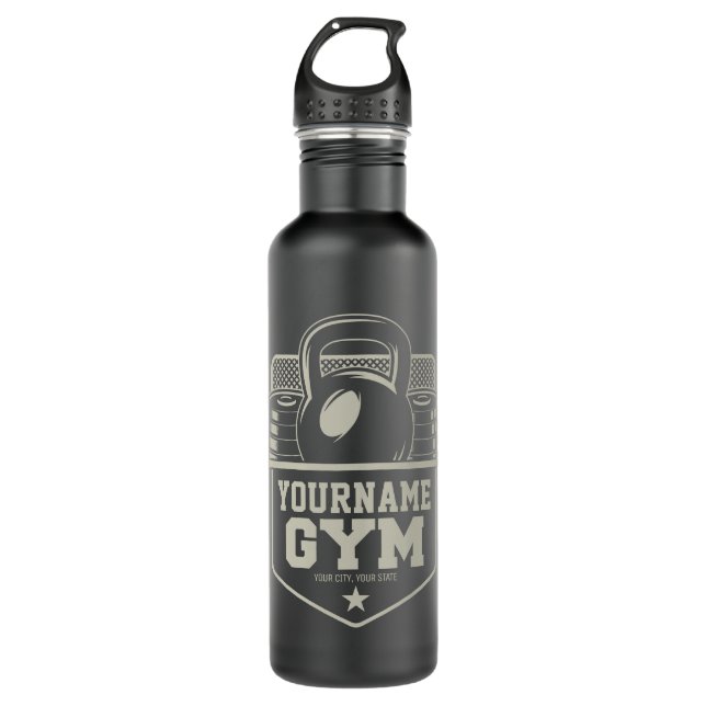 Personalized Home GYM Kettlebell Fitness Trainer   710 Ml Water Bottle (Front)