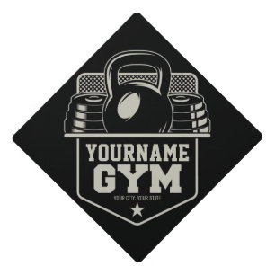 Personalized Home GYM Kettlebell Fitness Trainer   Graduation Cap Topper