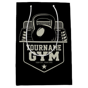 Personalized Home GYM Kettlebell Fitness Trainer Medium Gift Bag