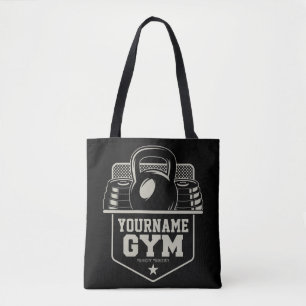 Personalized Home GYM Kettlebell Fitness Trainer Tote Bag