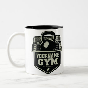 Personalized Home GYM Kettlebell Fitness Trainer  Two-Tone Coffee Mug
