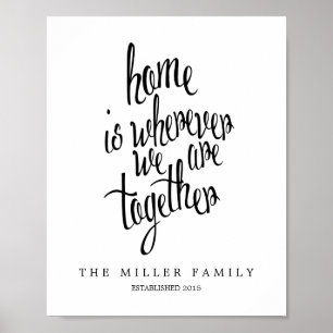 Personalized Home is Where We Are Family Keepsake Poster