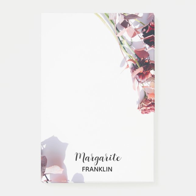 Personalized Home Office Pink & Purple Florals Pos Post-it Notes (Front)