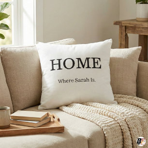 Personalized Home Quote Minimalist Typography Cust Throw Pillow