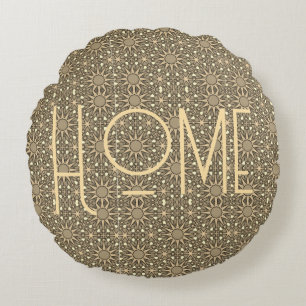 Personalized Home Sunburst  Round Pillow