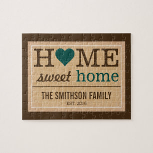 Personalized Home Sweet Home Family Welcome Sign Jigsaw Puzzle