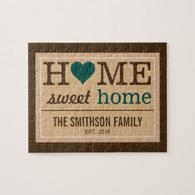 Personalized Home Sweet Home Family Welcome Sign Jigsaw Puzzle (Horizontal)