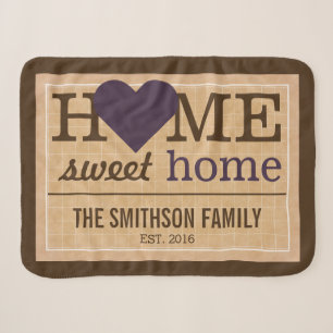 Personalized Home Sweet Home Family Welcome Sign Sherpa Blanket