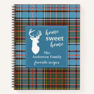 Personalized Home Sweet Home Tartan Anderson Plaid Notebook