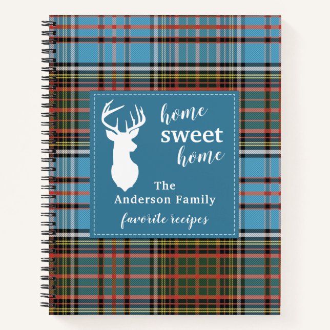 Personalized Home Sweet Home Tartan Anderson Plaid Notebook (Front)