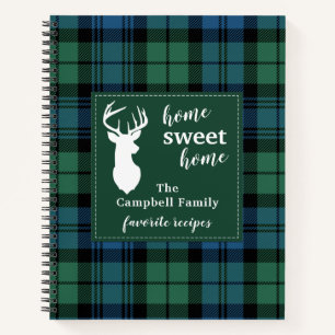 Personalized Home Sweet Home Tartan Campbell Plaid Notebook