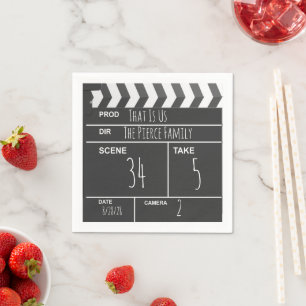 Personalized Home Theatre Custom Movie Clapboard Napkin